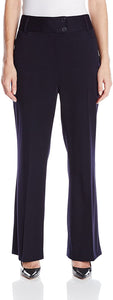 Rafaella Women's Curvy Fit Gabardine Boot Leg Trousers - Zainab's Closet