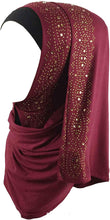 Load image into Gallery viewer, Glittering Rhinestone Cotton Jersey Hijab Scarf Wrap - Zainab&#39;s Closet