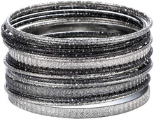 Load image into Gallery viewer, Ensoul Multiple Textured Metal Bracelets &amp; Bangles Set for Girls 18Pcs/Set