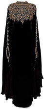 Load image into Gallery viewer, WUBU Moroccan Black Maxi Kaftan Long Evening Gown - Zainab&#39;s Closet