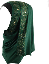 Load image into Gallery viewer, Glittering Rhinestone Cotton Jersey Hijab Scarf Wrap - Zainab&#39;s Closet