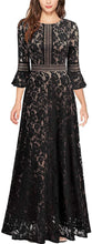 Load image into Gallery viewer, MISSMAY Women&#39;s Vintage Full Lace Contrast Bell Sleeve Formal Long Dress - Zainab&#39;s Closet