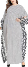 Load image into Gallery viewer, Flygo Women&#39;s Batwing Plaid Floral Printed Short Sleeve Oversized Maxi Dress