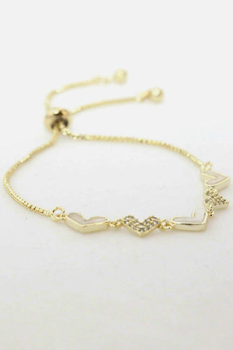 Hearts Gold Plated Bracelet