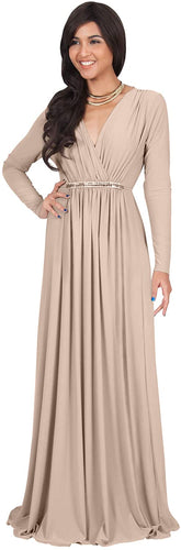 KOH KOH V-Neck Flowy Formal Kaftan Dress - Zainab's Closet