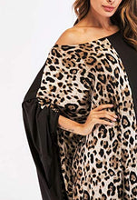Load image into Gallery viewer, Flygo Women&#39;s Batwing Plaid Floral Printed Short Sleeve Oversized Maxi Dress