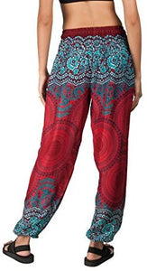 Joob Joob Women's Comfy Bohemian Tapered Elephant Loose Yoga Travel Pajama Lounge Pants - Zainab's Closet