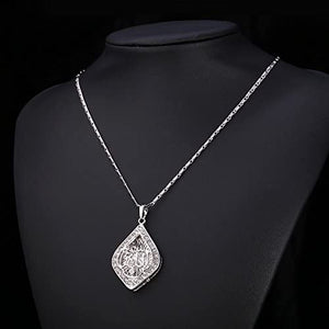 U7 Unisex Platinum / 18K Gold Plated Allah Pendant with 22 inch Link Chain Necklace