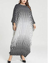 Load image into Gallery viewer, Flygo Women&#39;s Batwing Plaid Floral Printed Short Sleeve Oversized Maxi Dress