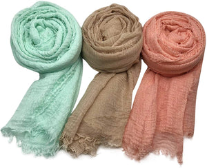 MANSHU 3 PCS Soft Large Scarf Shawl Wrap Hijab - Zainab's Closet