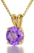 Load image into Gallery viewer, NanoStyle Jewelry Yellow Gold Plated Arabic Necklace Islamic Ayatul Kursi Inscribed in 24kt Gold on Crystal, 18&quot; Chain