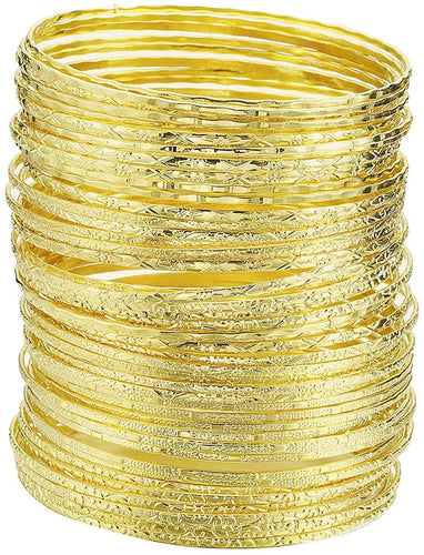 Ensoul Childrens' Flower Mixed Metal Aztec Multi Bangle Set of 50