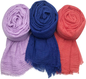 MANSHU 3 PCS Soft Large Scarf Shawl Wrap Hijab - Zainab's Closet