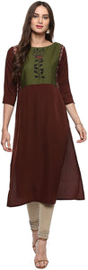 Janasya Indian Tunic Tops Crepe Kurti for Women