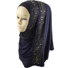 Load image into Gallery viewer, Glittering Rhinestone Cotton Jersey Hijab Scarf Wrap - Zainab&#39;s Closet