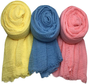 MANSHU 3 PCS Soft Large Scarf Shawl Wrap Hijab - Zainab's Closet