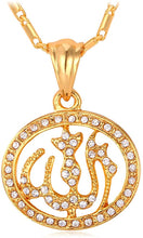 Load image into Gallery viewer, U7 Unisex Platinum / 18K Gold Plated Allah Pendant with 22 inch Link Chain Necklace