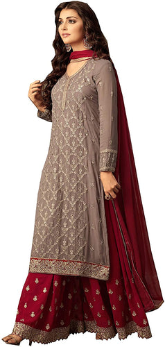 Delisa Indian/Pakistani Ethnic Wear Georgette Plaazosharara for Women