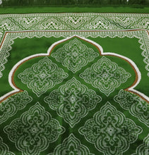 Load image into Gallery viewer, Prayer Rug - Wide Plush Velvet Quality Namaz Sajjadah Namaz Seccade Turkish Prayer Mat Carpet Elegant Green