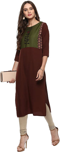 Janasya Indian Tunic Tops Crepe Kurti for Women