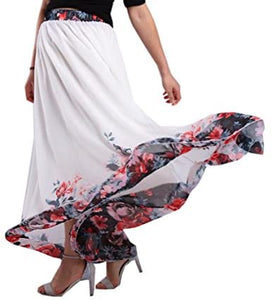 Afibi Womens Full/Ankle Length Blending Maxi Chiffon Long Skirt - Zainab's Closet