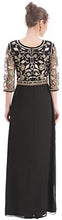 Load image into Gallery viewer, MANER Chiffon Beaded Sequin 3/4 Sleeve Long Gown - Zainab&#39;s Closet