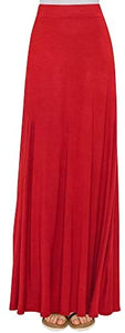 Lock and Love Women's Print/Solid High Waist Maxi Skirt-Made in U.S.A. - Zainab's Closet