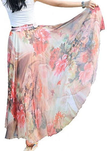 Afibi Womens Full/Ankle Length Blending Maxi Chiffon Long Skirt - Zainab's Closet