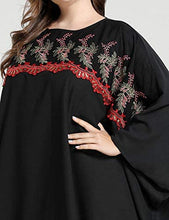 Load image into Gallery viewer, Flygo Women&#39;s Batwing Plaid Floral Printed Short Sleeve Oversized Maxi Dress