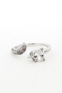 Silver Plated Fox Ring