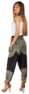 Joob Joob Women's Comfy Bohemian Tapered Elephant Loose Yoga Travel Pajama Lounge Pants - Zainab's Closet