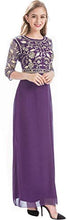 Load image into Gallery viewer, MANER Chiffon Beaded Sequin 3/4 Sleeve Long Gown - Zainab&#39;s Closet