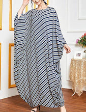 Load image into Gallery viewer, Flygo Women&#39;s Batwing Plaid Floral Printed Short Sleeve Oversized Maxi Dress