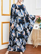 Load image into Gallery viewer, Flygo Women&#39;s Batwing Plaid Floral Printed Short Sleeve Oversized Maxi Dress