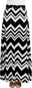 Lock and Love Women's Print/Solid High Waist Maxi Skirt-Made in U.S.A. - Zainab's Closet