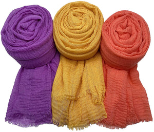 MANSHU 3 PCS Soft Large Scarf Shawl Wrap Hijab - Zainab's Closet