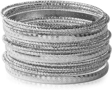 Load image into Gallery viewer, Ensoul Multiple Textured Metal Bracelets &amp; Bangles Set for Girls 18Pcs/Set