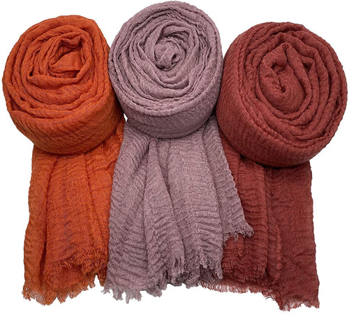MANSHU 3 PCS Soft Large Scarf Shawl Wrap Hijab - Zainab's Closet