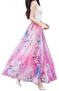 Afibi Womens Full/Ankle Length Blending Maxi Chiffon Long Skirt - Zainab's Closet