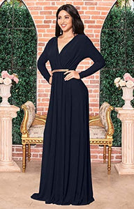 KOH KOH V-Neck Flowy Formal Kaftan Dress - Zainab's Closet