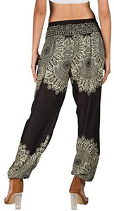 Joob Joob Women's Comfy Bohemian Tapered Elephant Loose Yoga Travel Pajama Lounge Pants - Zainab's Closet
