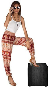Joob Joob Women's Comfy Bohemian Tapered Elephant Loose Yoga Travel Pajama Lounge Pants - Zainab's Closet