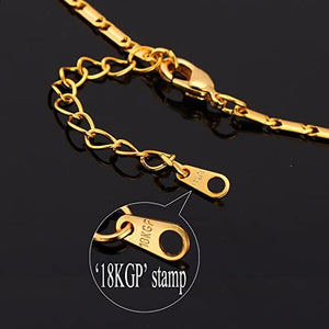 U7 Unisex Platinum / 18K Gold Plated Allah Pendant with 22 inch Link Chain Necklace