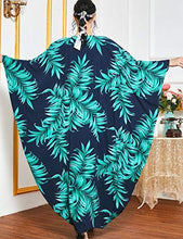 Load image into Gallery viewer, Flygo Women&#39;s Batwing Plaid Floral Printed Short Sleeve Oversized Maxi Dress