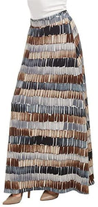 Lock and Love Women's Print/Solid High Waist Maxi Skirt-Made in U.S.A. - Zainab's Closet