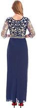 Load image into Gallery viewer, MANER Chiffon Beaded Sequin 3/4 Sleeve Long Gown - Zainab&#39;s Closet