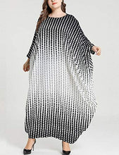 Load image into Gallery viewer, Flygo Women&#39;s Batwing Plaid Floral Printed Short Sleeve Oversized Maxi Dress