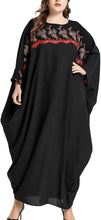 Load image into Gallery viewer, Flygo Women&#39;s Batwing Plaid Floral Printed Short Sleeve Oversized Maxi Dress