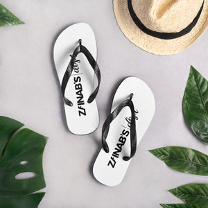 ZC Black & White Flip Flops - Zainab's Closet