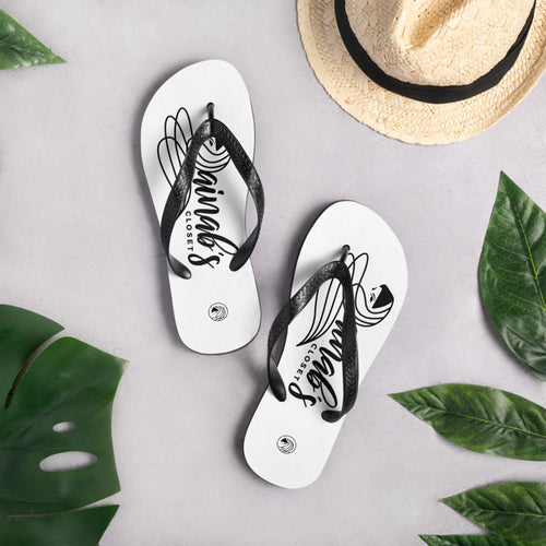 ZC Black & White Flip Flops (2) - Zainab's Closet